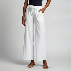 White Palazzo Pants - 100% Natural Cotton