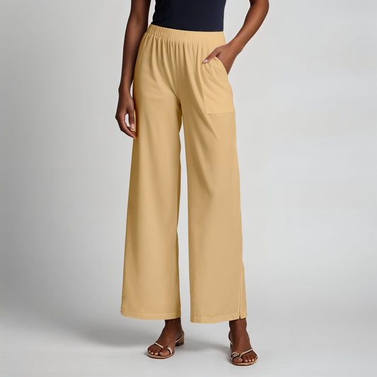 Biege Palazzo Pants - 100% Natural Cotton
