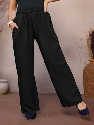 Black Palazzo Pant - 100% Natural Viscose