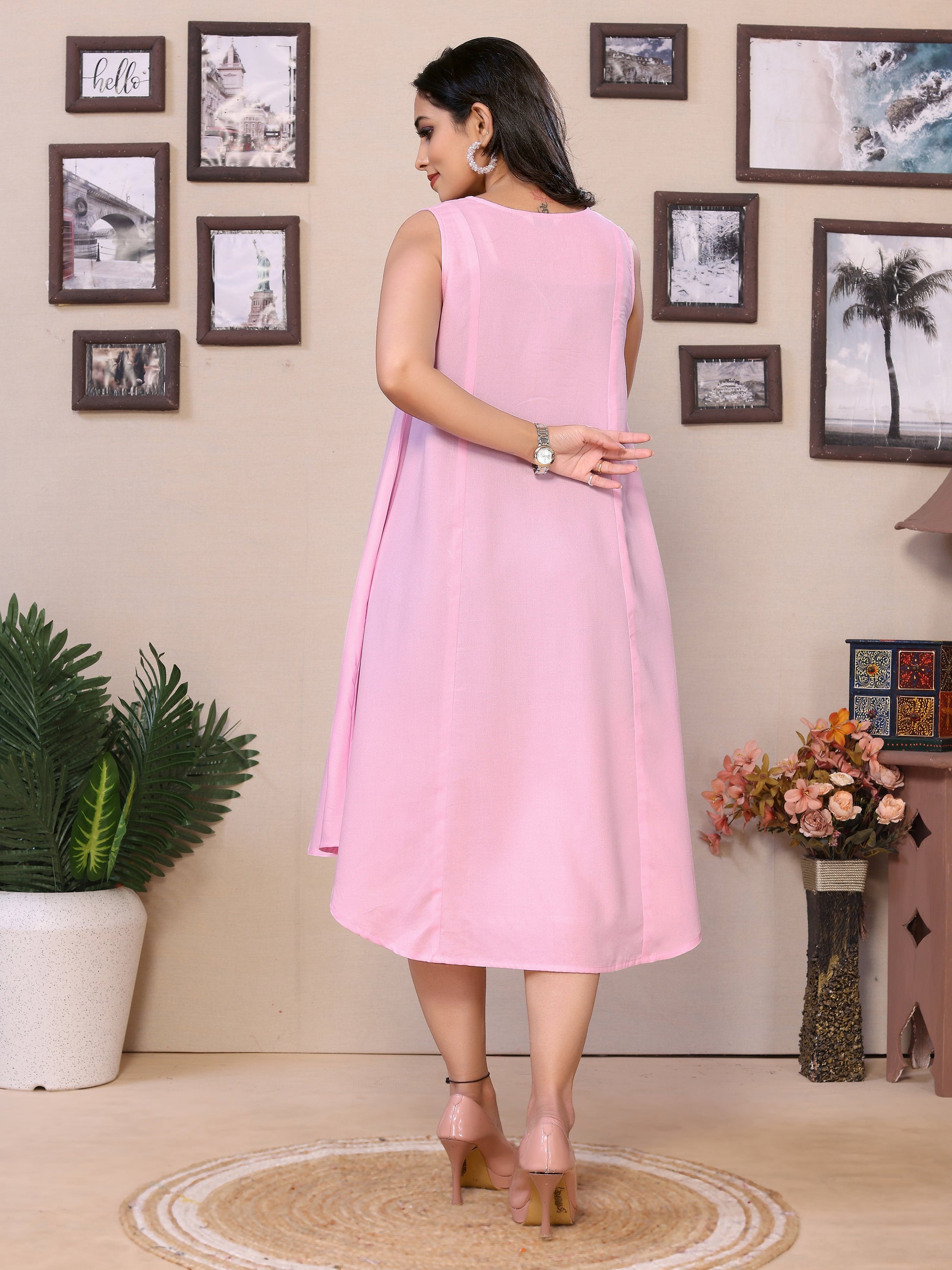Pink A-line Flow - 100% Pure Viscose