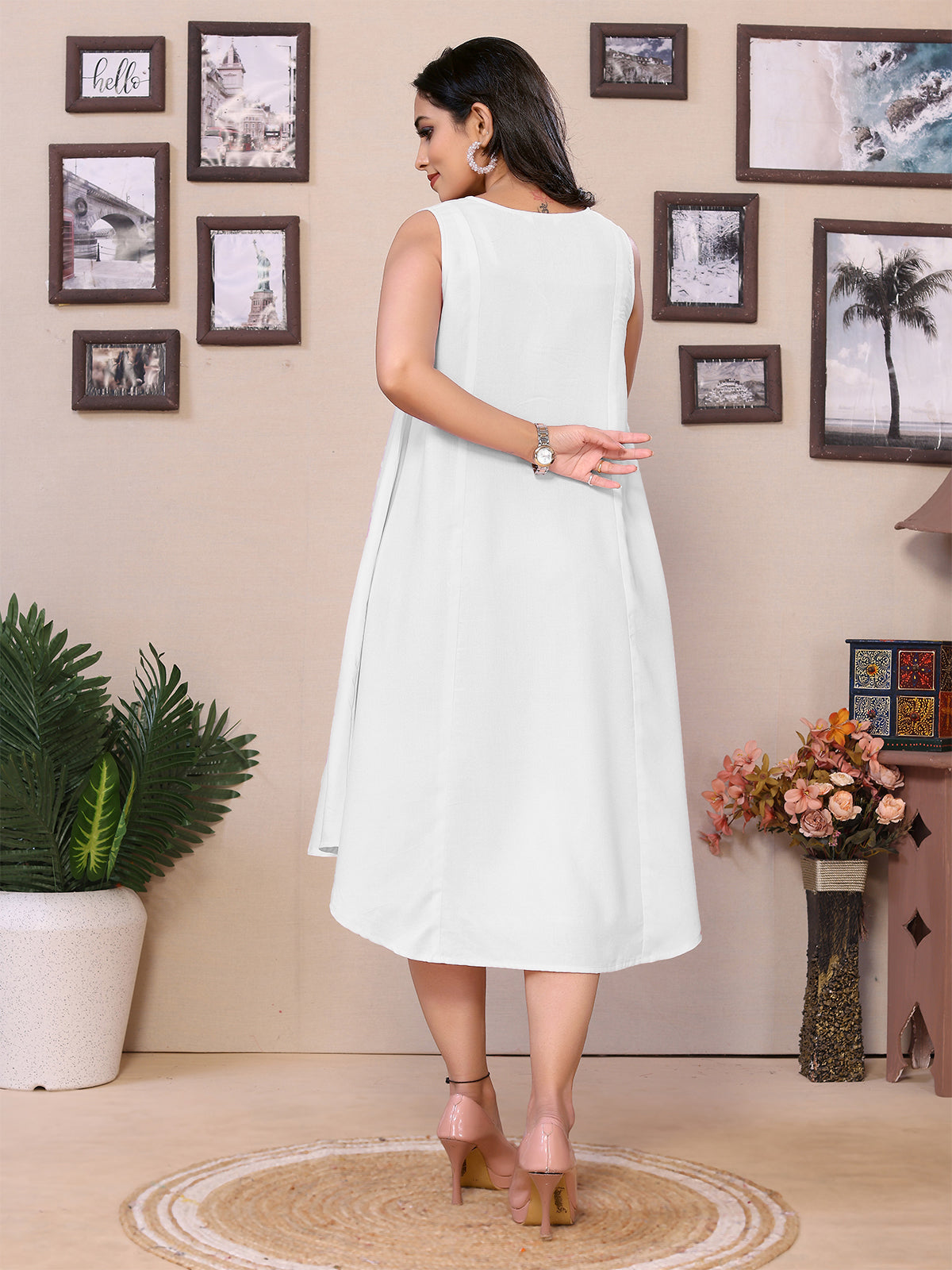 White A-line Flow - 100% Pure Viscose