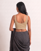 Sandy Beige sleeveless low-neck blouse, view 5