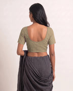 Sandy Beige Low Neck Short Sleeve blouse view 5