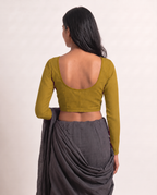 Golden Yellow Low Neck Full Sleeve blouse view 5