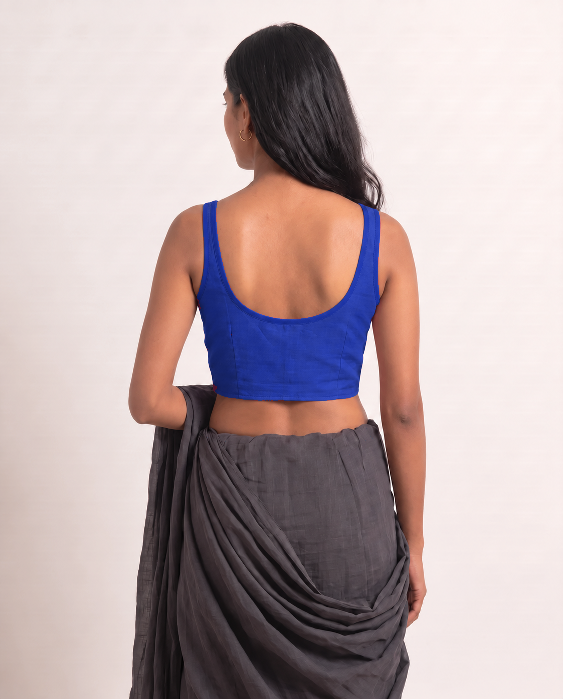 Cobalt Blue Low Neck Sleeveless blouse view 5