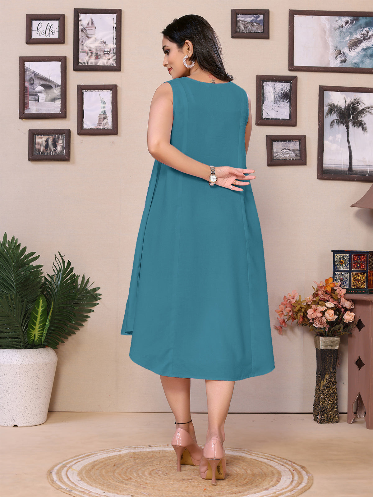 Teal A-line Flow - 100% Pure Viscose