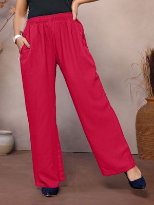 Red Palazzo Pant - 100% Natural Viscose