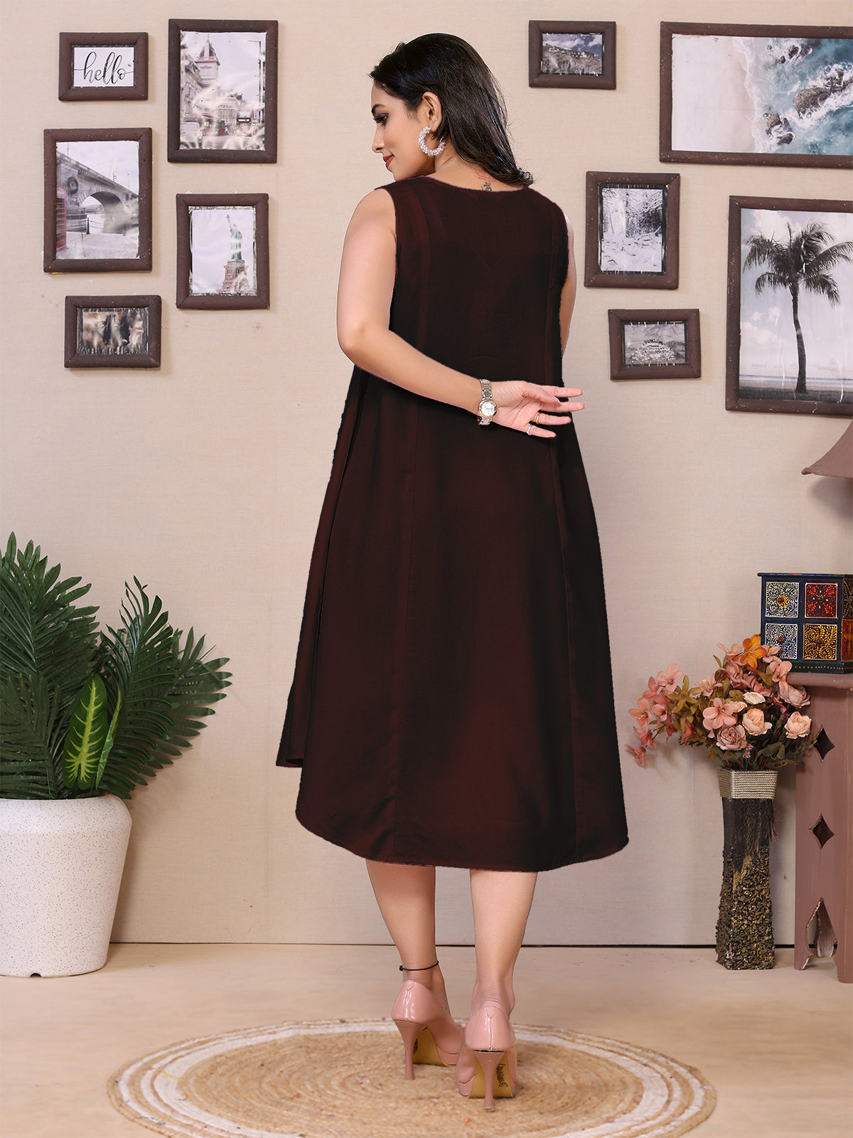 Chocolate A-line Flow - 100% Pure Viscose