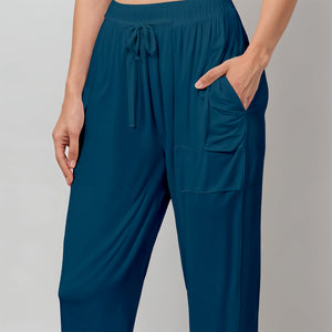 Teal Regular Pants - 100% Natural Viscose