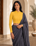 Golden Yellow High Neck Full Sleeve blouse view 6