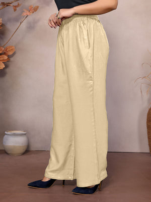 Beige Palazzo Pant - 100% Natural Viscose