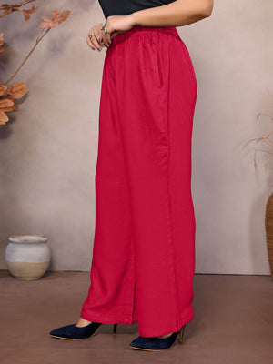 Red Palazzo Pant - 100% Natural Viscose
