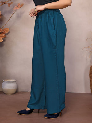 Teal Palazzo Pant - 100% Natural Viscose