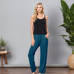 Teal Regular Pants - 100% Natural Viscose