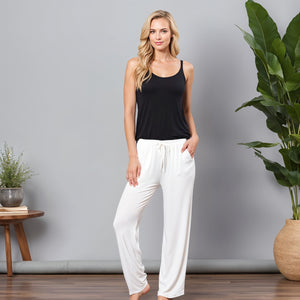White Regular Pants - 100% Natural Viscose
