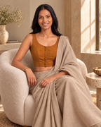 Burnt Orange Low Neck Sleeveless blouse view 7