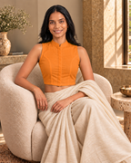 Burnt Orange High Neck Sleeveless blouse view 7