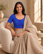 Cobalt Blue Low Neck Short Sleeve blouse view 7