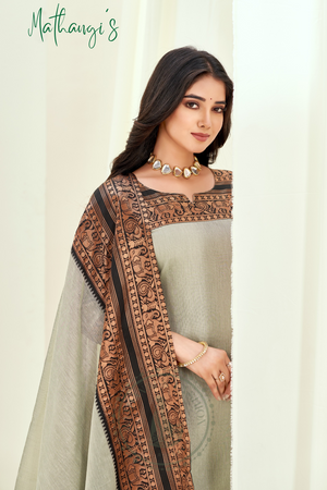 Ash Ethnic Cotton Kurta with dupatta