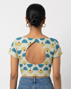 Azure Horizon Button-Up Blouse