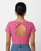 Pink Petal Button-Up Blouse