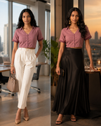 Dusty Rose Button-Up Blouse