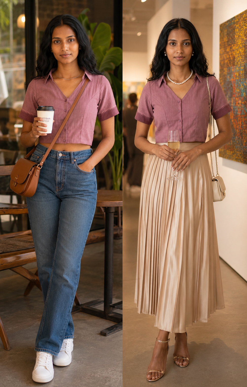 Dusty Rose Button-Up Blouse