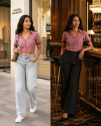 Dusty Rose Button-Up Blouse