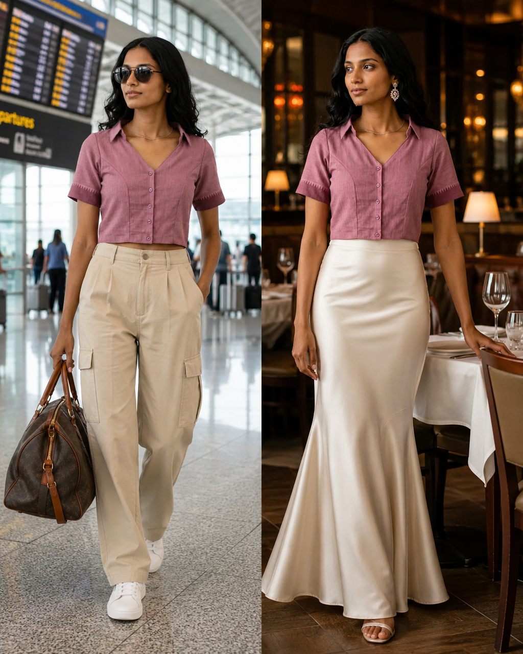 Dusty Rose Button-Up Blouse