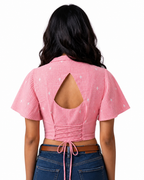 Pink Petal Charm Duality Wear Top