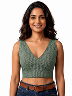 Olive Echo Bow Back Duality Wear Top