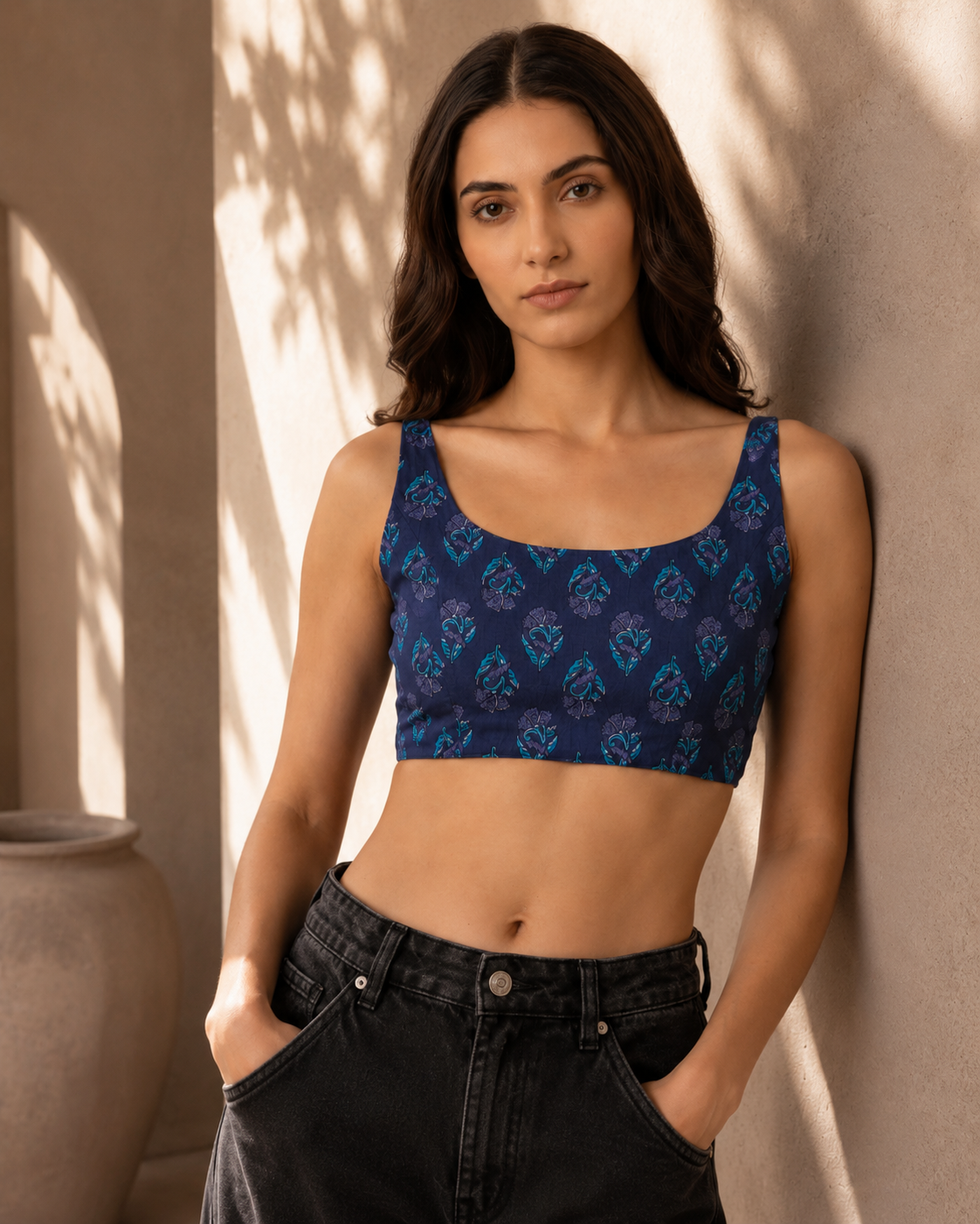 Indigo Twilight Bow Back Duality Wear Top