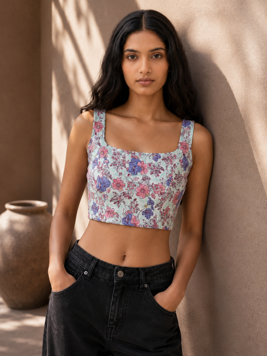 Pastel Petals Laceback Duality Wear Top