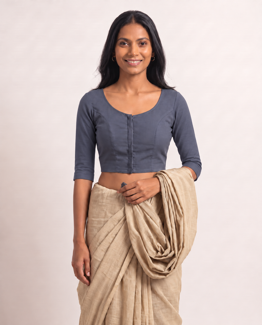 Slate Grey 3/4 sleeve blouse