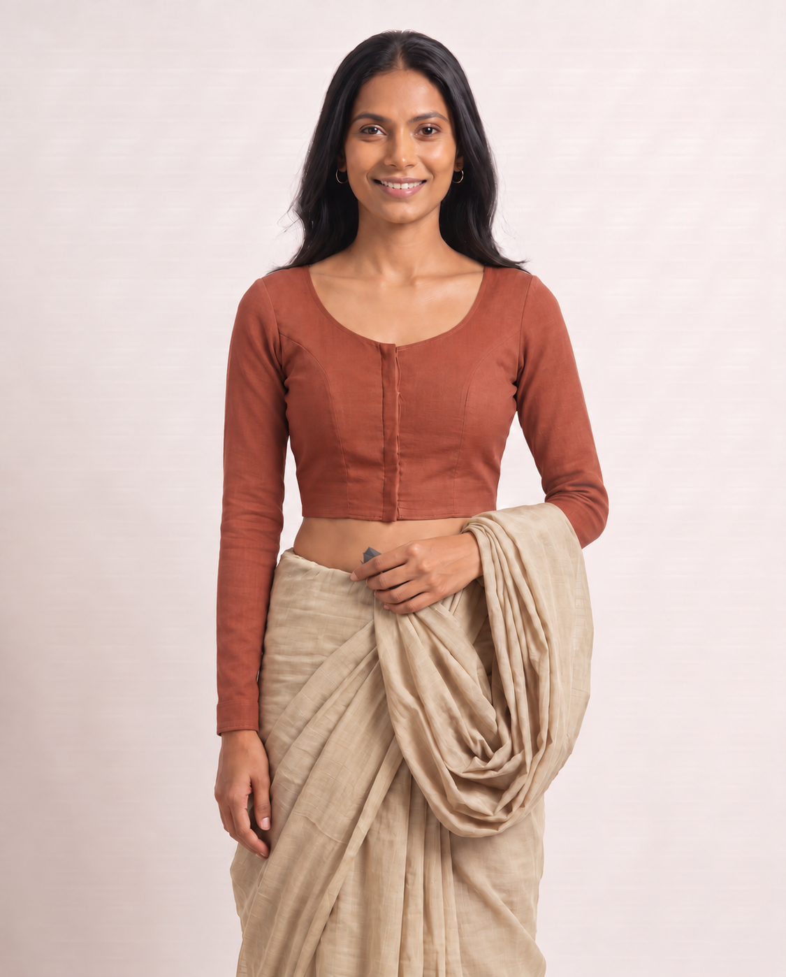 Terracotta full sleeve blouse