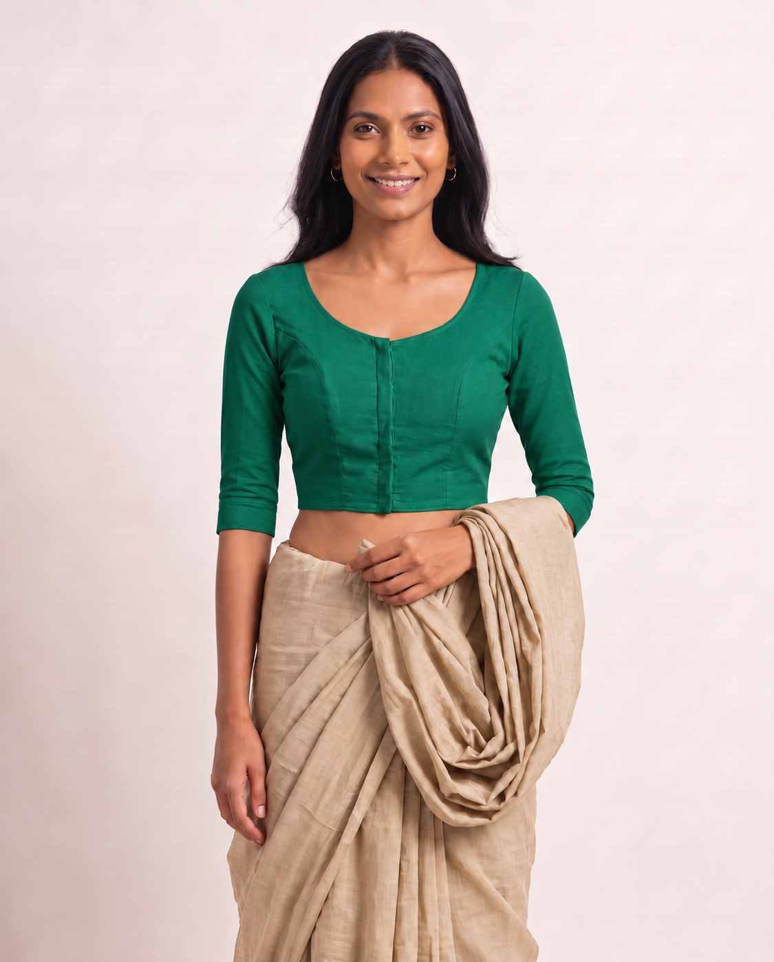 Emerald Green 3/4 sleeve blouse