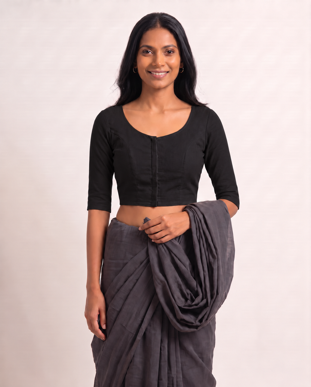 Classic Black 3/4 sleeve blouse