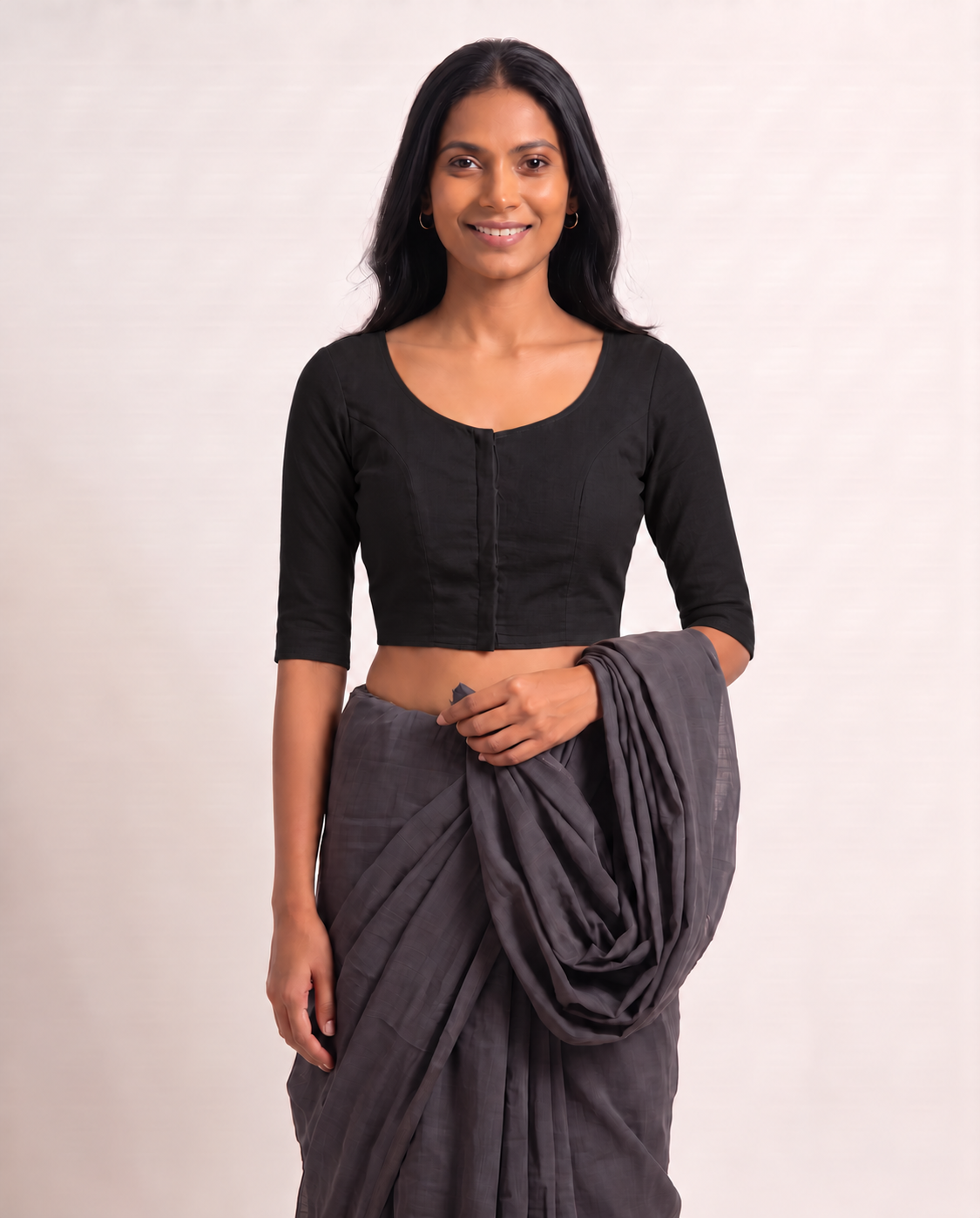 Classic Black 3/4 sleeve blouse