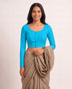 Aqua Bloom full sleeve blouse