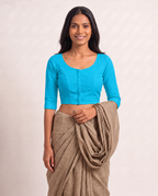 Aqua Bloom 3/4 sleeve blouse