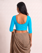 Aqua Bloom 3/4 sleeve blouse