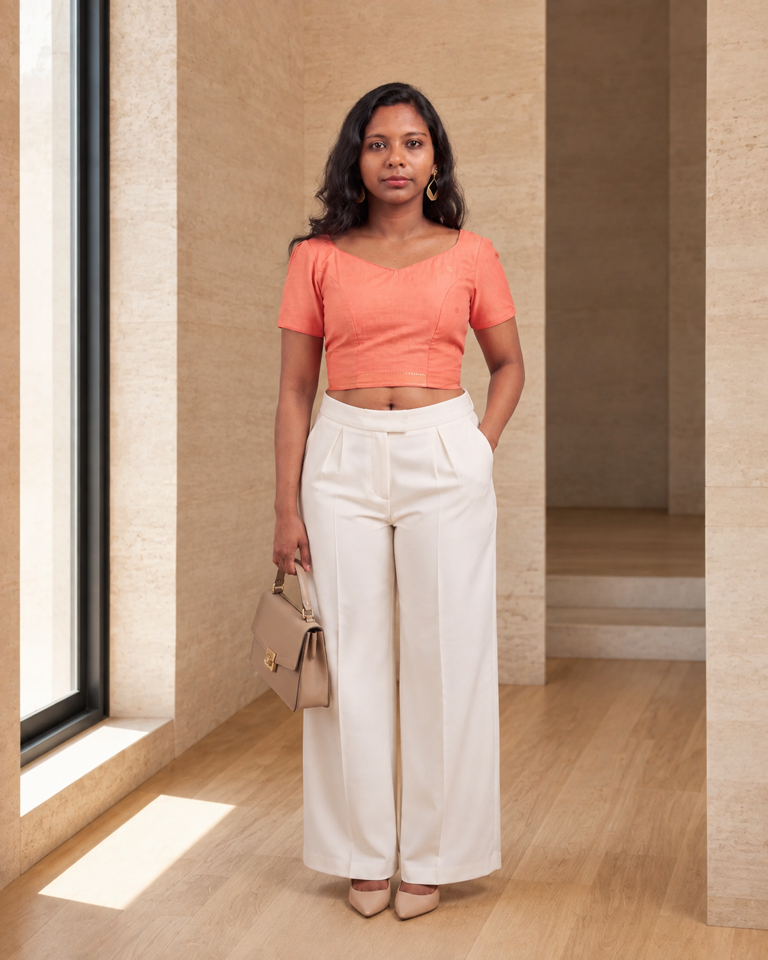 Coral Mangalagiri Tie-Back Duality Wear Top