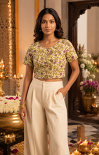 Purple Garden Duality Button-up Blouse Top