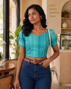 Aqua Festive Lace-Up Duality Wear Top