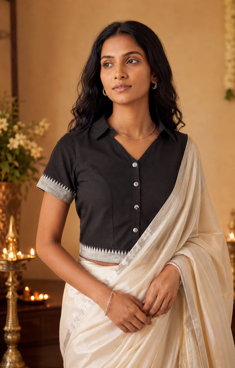 Dark knight Button-Up Blouse