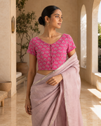 Pink Petal Duality Button-Up Blouse