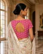 Pink Petal Duality Button-Up Blouse