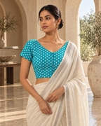 Aqua Blossom Duality Button-Up Blouse
