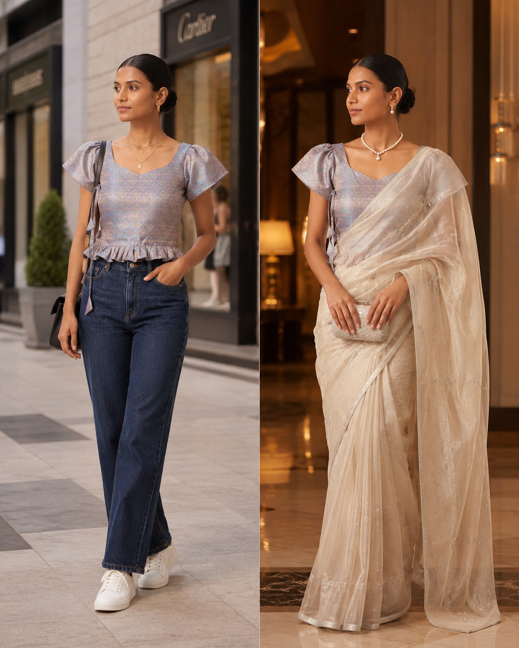 Celestial Brocade Duality Wear Top