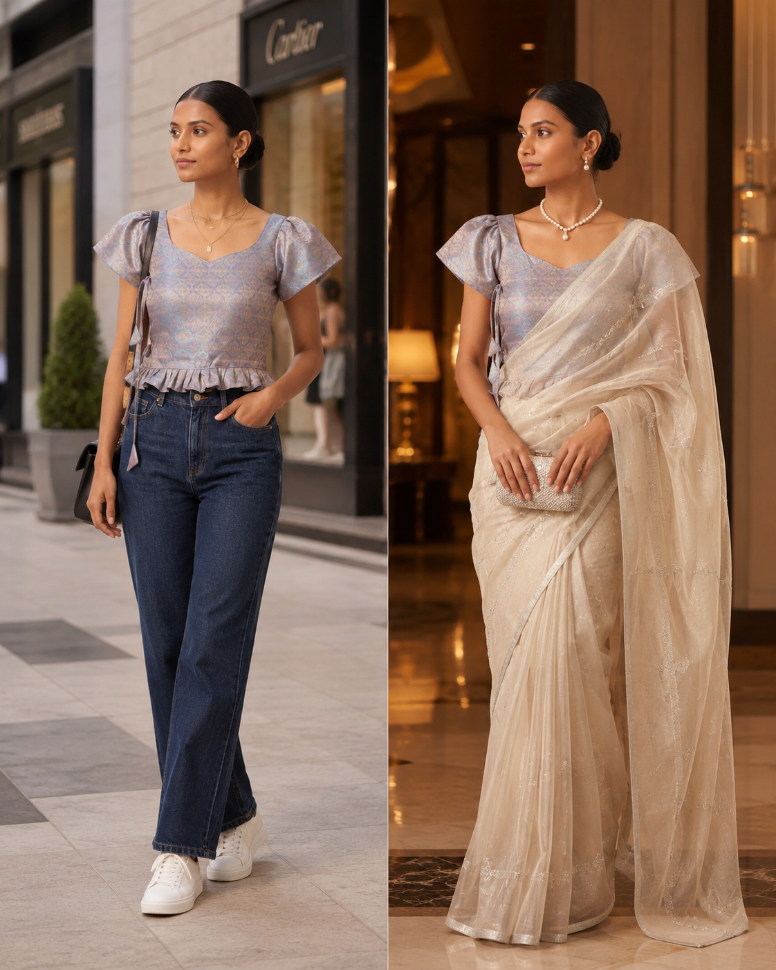 Celestial Brocade Duality Wear Top